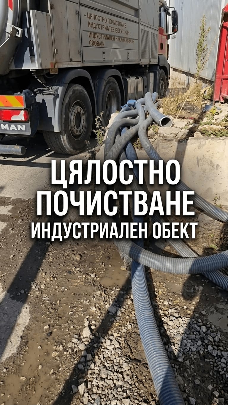 Цялостно почистване на канализационна система в индустриален обект
